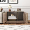 Cat Litter Box Enclosure Furniture Indoor Wooden Cat House End Side Table Nightstand-Gray - Gallery View 1 of 10