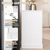 Cat litter box enclosure in white with 2 drawers, 3 doors, and anti-toppling devices for stability and support.