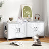 Cat Litter Box Enclosure for 2 Cats Modern Kitty Litter Box Furniture Hidden-White - Gallery View 1 of 10