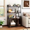 Cat Litter Box Enclosure with Storage Shelves and Scratching Pad-Rustic Brown - Gallery View 1 of 10