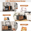 Cat litter box enclosure with double doors, crafted from EO grade engineer wood, serves as a stylish side cabinet.