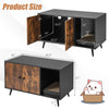 Cat litter box enclosure with double doors, made from EO grade engineer wood, featuring a large tabletop and scratch.