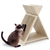 Cat scratching post with high-density corrugated cardboard, natural wood-like texture, ideal for claw sharpening and.