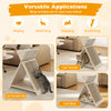 X-shaped cat scratcher in natural cardboard, serving as a lounge bed, scratcher, and tunnel for playful cats.