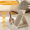X-shaped cat scratcher made of high-density corrugated cardboard, promoting claw sharpening and furniture protection.