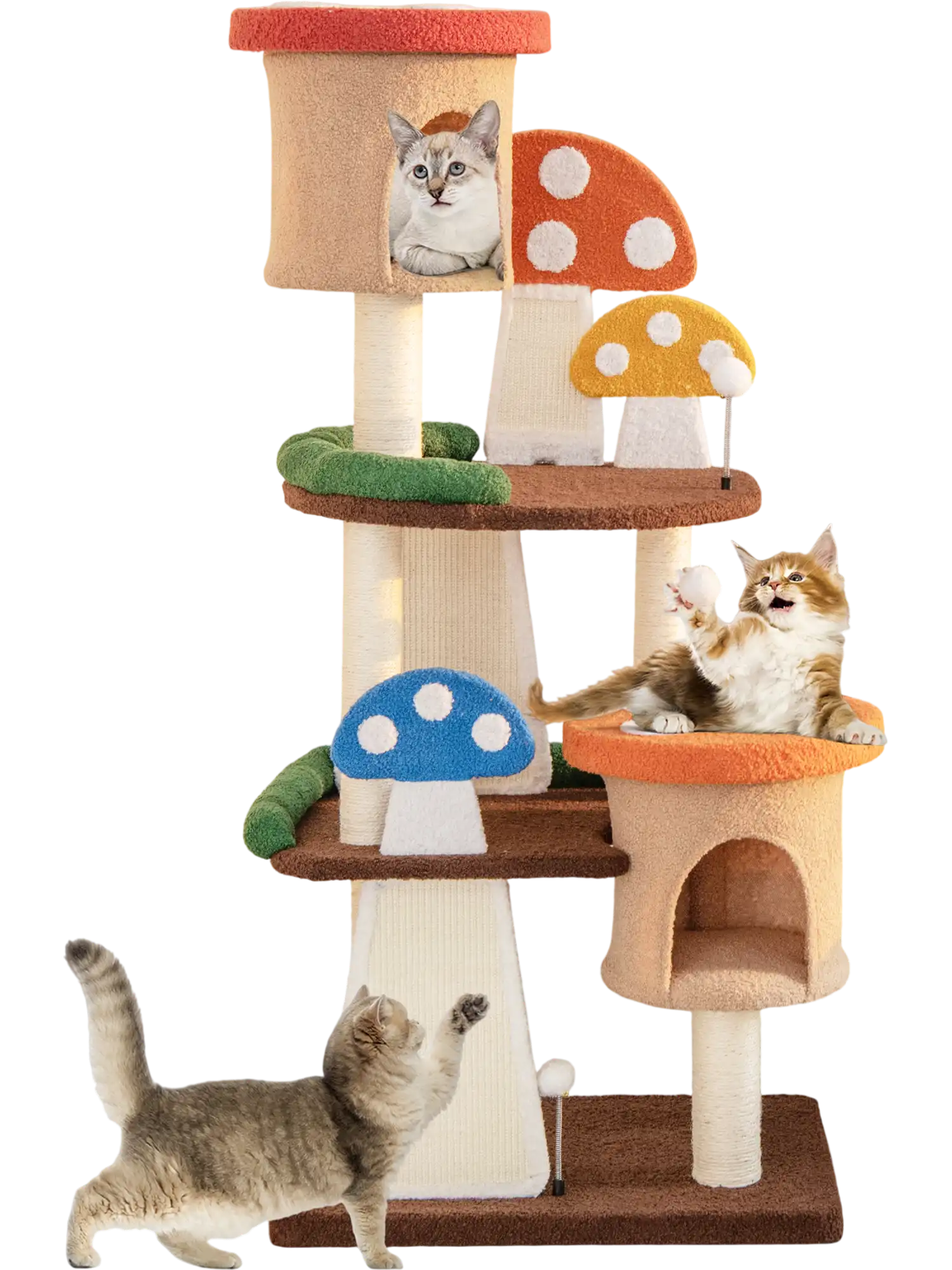 Costway 4-In-1 Cat Tree 2 Condos Platforms Multicolor 98613475 New
