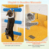 Vertical climbing ladder and soft teddy fleece on the aviation-themed cat tree for indoor exercise and comfort.