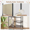 Cat tree with litter box enclosure featuring a rustic brown finish, removable sisal pad, and cozy hideaway for indoor.