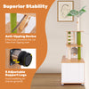Hidden cat washroom with cat tower features adjustable legs, anti-tipping device, and cozy condo for indoor cats.