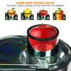 Centrifugal juicer with a 65mm wide feeder chute for whole fruits like apples, designed for easy juicing and cleanup.