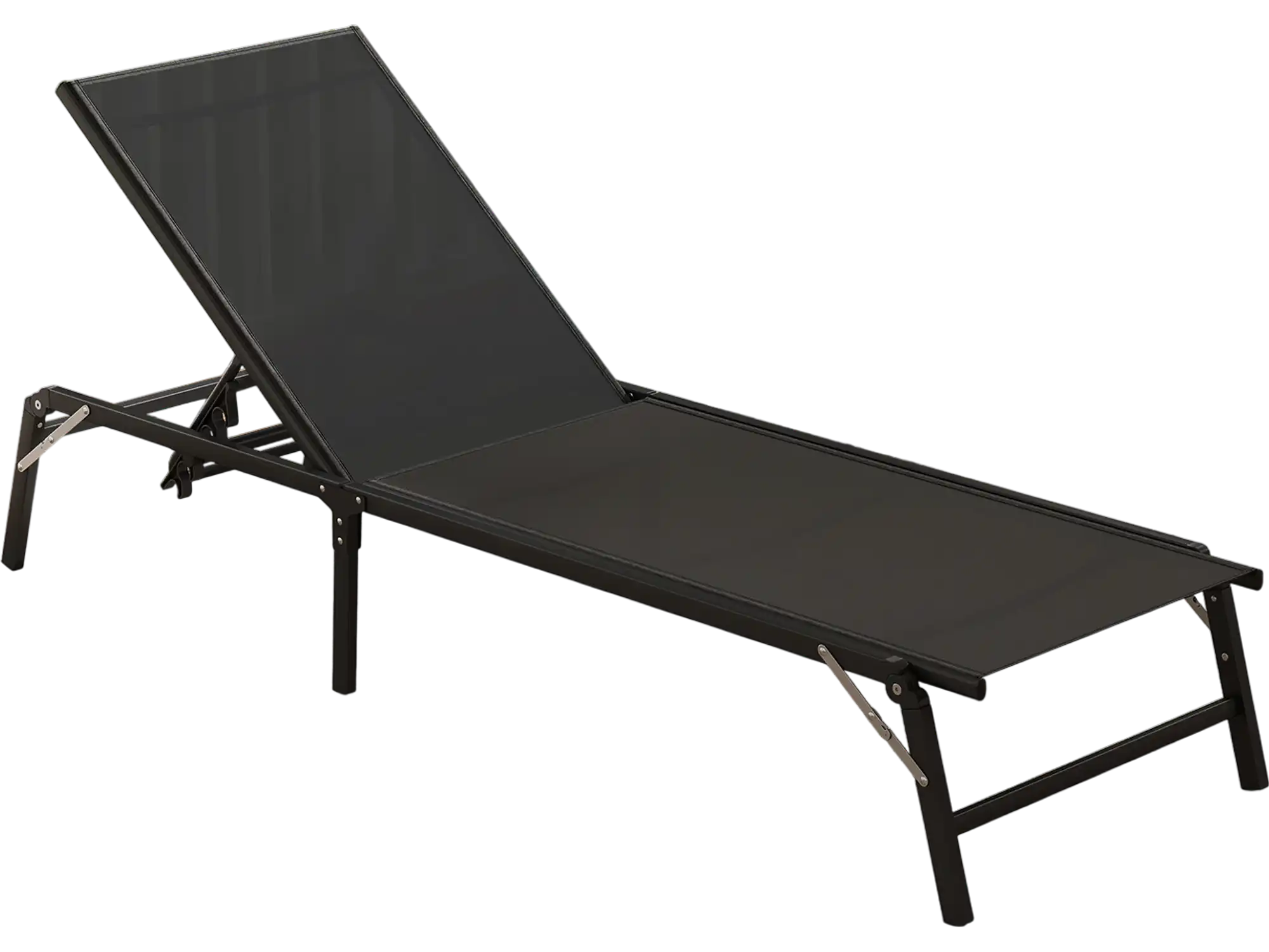Costway Set of 2 Foldable Patio Chaise Lounge Chairs Black 617352498 New