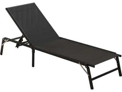 Costway Set of 2 Foldable Patio Chaise Lounge Chairs Black 617352498 New