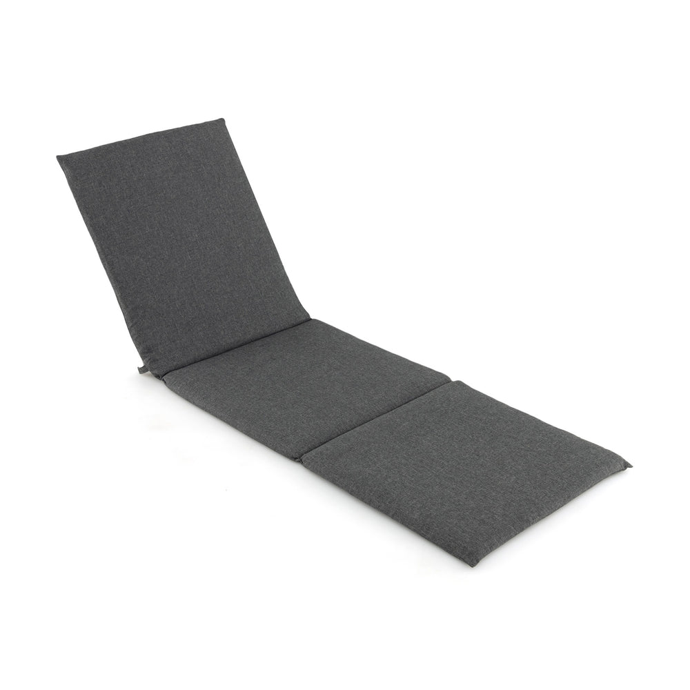 Outdoor Chaise Lounge Cushion Patio Furniture Folding Pad with Fixing Straps-Dark Gray - Gallery View 1 of 5