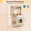 Kids' pretend play kitchen in yellow with realistic lights, sounds, and interactive features for imaginative play.