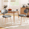 Chenille Fabric Upholstered Wooden Kitchen Chairs Set of 2-Gray - Gallery View 1 of 7