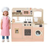 Children's pretend toy kitchen playset in pink with light and sound features, complete with 25 accessories for.