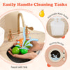 Children's pretend toy kitchen playset featuring a faucet with sink, detachable water bucket, and light-up stoves for.