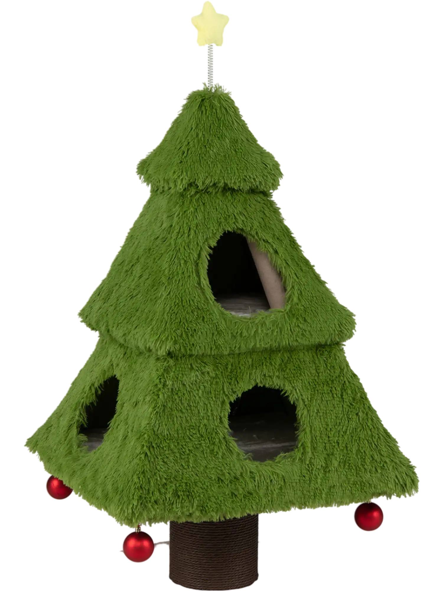 Costway Christmas Cat Tree Scratching Post Dangling Balls 23285527 New