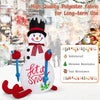 6FT Christmas inflatable snowman decoration with LED lights, made of durable polyester fabric for outdoor use.