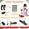 Christmas inflatable decoration with LED lights, built-in sandbag, and sweet accessories for yard and porch display.