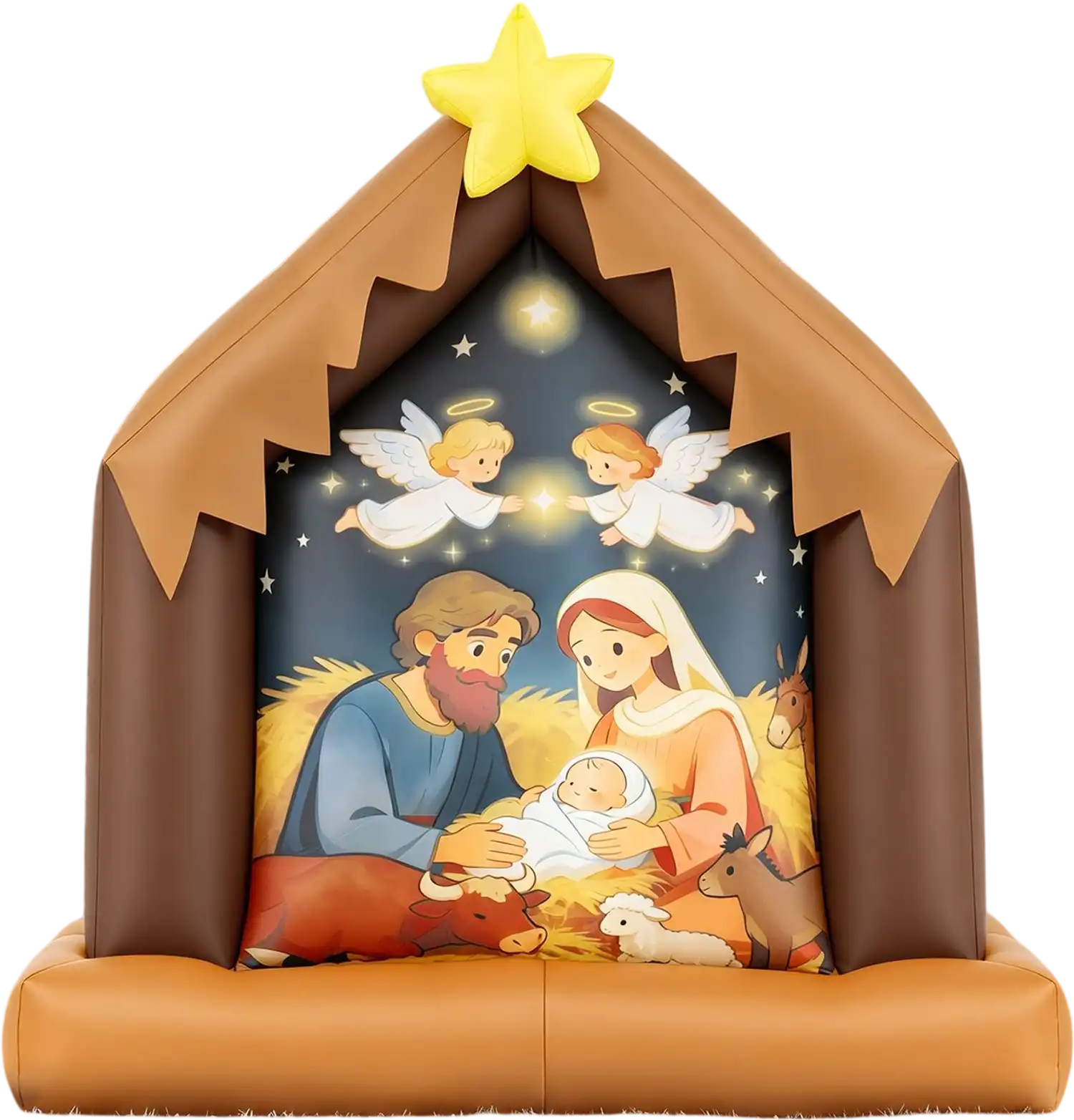 Costway Christmas Inflatable Nativity Scene Built-in Lights 17851447 New