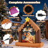 Christmas inflatable nativity scene with built-in lights, featuring a holy family design for festive outdoor decoration.