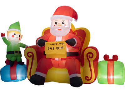 Costway Christmas Inflatable Santa Claus Sofa Elf Gift Boxes 34919025 New