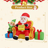 Christmas inflatable Santa Claus on sofa with elf and gift boxes, featuring LED lights, for festive outdoor decoration.