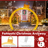 10.5 feet Christmas pre-lit archway with gold cap and 300 warm white LED lights, perfect for festive outdoor decoration.