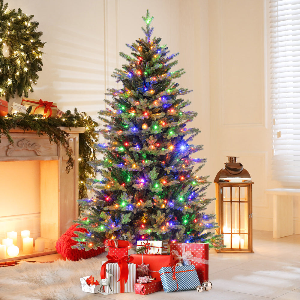 6 Feet Artificial Xmas Tree Hinged with 11 Lighting Modes and Remote Control-6 ft - Gallery View 1 of 10