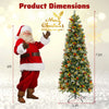 7.5 ft pre-lit artificial Christmas tree with PVC and pine needles, adorned with berries and lights for festive decor.
