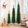 Set of 3 pre-lit artificial Christmas trees with 415 branch tips, featuring warm white LED lights for festive decor.