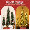 Set of 3 pre-lit artificial Christmas trees with warm white LED lights, perfect for festive decor in small spaces.