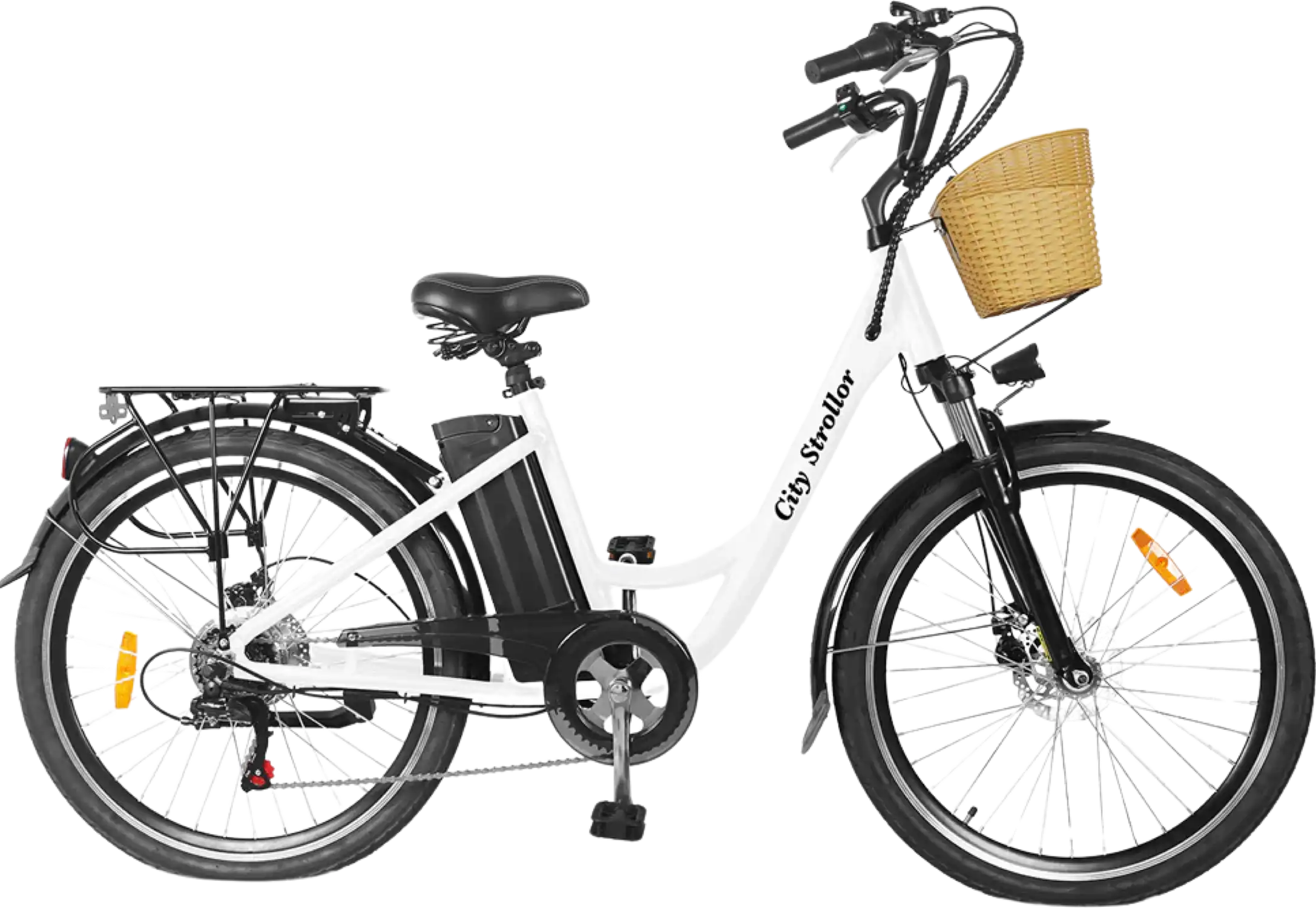 nakto 26 city electric bicycle 250W Classic 2 Step-Thru Cruiser Bike The electric bike has front and rear brakes and a six CITY ELECTRIC BICYCLE MEN 26"