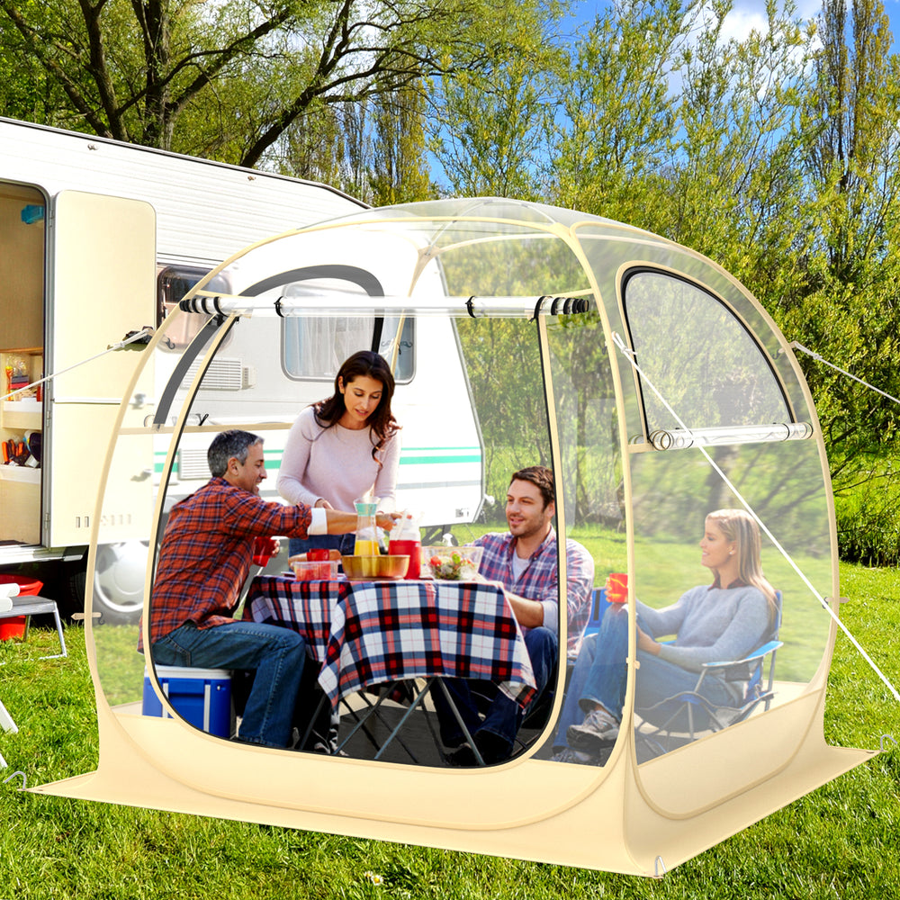Instant Pop up Sports Tent with Carrying Bag and Floor Mat for 1-2/5-6 People-M - Gallery View 1 of 10