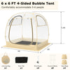 4-sided transparent bubble tent, 6x6 ft, with carrying bag and floor mat, ideal for outdoor activities and events.