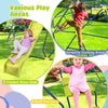 Extended wavy slide and two rest platforms on a multicolor 13.3 FT climbing dome for outdoor fun and play.