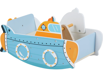 Costway Wooden Submarine Rocking Climber Slide Rotating Propeller 68389394 New