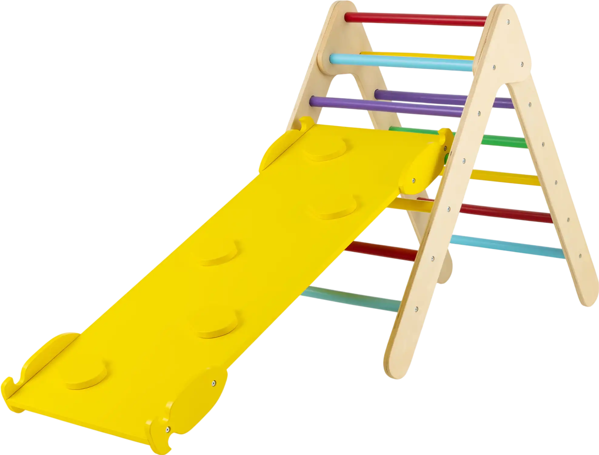 Costway 3-in-1 Wooden Triangle Climber Ramp Slide 89574163 New
