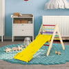 3-in-1 wooden climbing triangle set with adjustable yellow ramp, perfect for children's muscle training and balance.