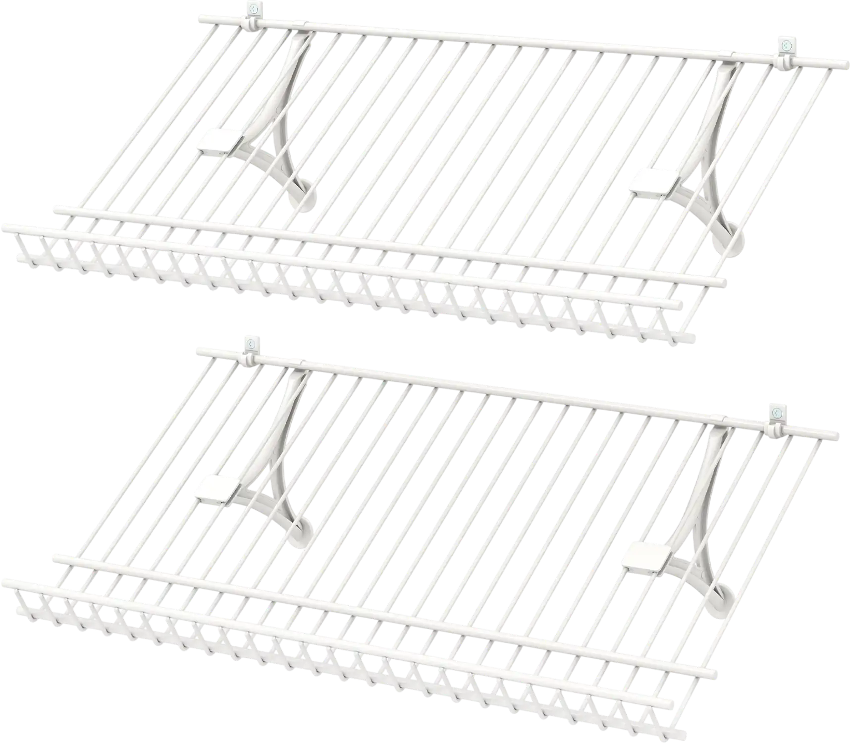 Costway Wall Mounted Metal Wire Shoe Rack Closet Shelves Set of 2 21107212 New