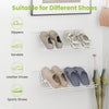Wall-mounted metal wire shoe racks set of 2, featuring sturdy brackets and proper spacing for ventilation.