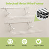 Wall-mounted set of 2 metal wire shoe racks with sturdy brackets, scratch-resistant surface, and edge protection design.