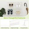 Wall-mounted metal wire shoe racks set of 2 with sturdy brackets and optimal spacing for ventilation and edge.