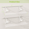 Wall-mounted metal wire shoe racks set of 2, measuring 24" x 12" for efficient closet organization and ventilation.
