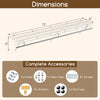 Wall-mounted closet shelf with hanging rod, 72" x 12", metal wire construction for laundry room storage and.