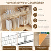 Wall-mounted closet shelf with hanging rod, made from durable metal wire, 6 ft x 12 inch, ideal for laundry room.