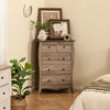 Closet Storage Organizer with 5 Folding Fabric Drawers and Anti-tipping Kit-Brown - Gallery View 1 of 9