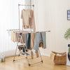 Clothes drying rack with adjustable height, featuring a stable structure and ample space for drying various garments.