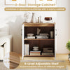 2-door coffee bar cabinet with a spacious countertop and 5-position adjustable shelf for versatile storage in any room.